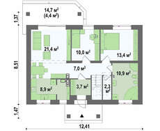 Проект коттеджа с мансардой в классическом стиле