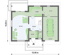 Проект классического бюджетного дома с мансардой