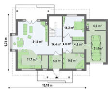 Проект двухэтажного дома с гаражом