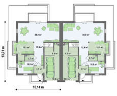 Проект современного стильного дома на две семьи