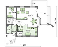 Проект традиционного дома площадью 180 кв.м. с мансардой и эркером