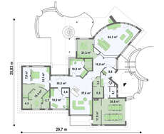 Проект комфортабельного классического особняка с гаражом для двух автомобилей