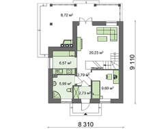 Проект дома общей площадью 111 кв.м.