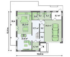 Проект современного дома с террасой над гаражом