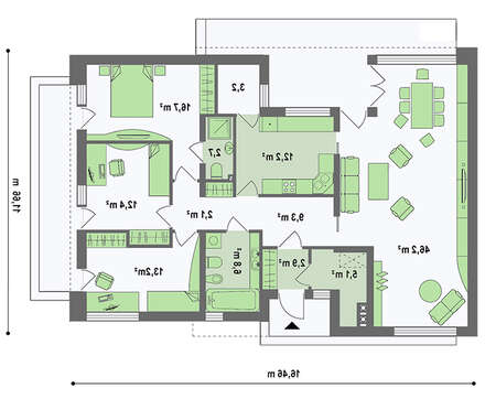 Современный просторный коттедж с плоской крышей