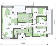 Современный просторный коттедж с плоской крышей