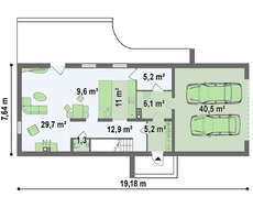Проект современного коттеджа для узкого участка