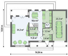 Проект дома с оригинальной необычной крышей