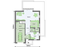 Проект современного дома с мансардой и удобным балконом