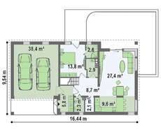 Проект просторного дома с мансардой и гаражом