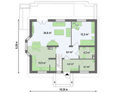 Проект компактного дома в дачном стиле