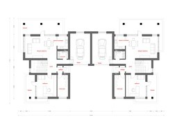 Проект современного коттеджа на две семьи с плоской крышей