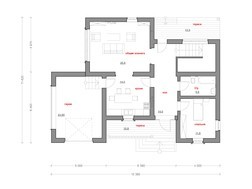 Проект дома с гаражом и дополнительной комнатой на первом этаже