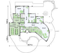 Проект большого особняка площадью 507 кв.м. с гаражом на 2 машины