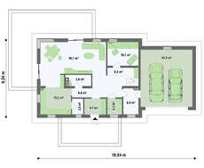 Проект современного двухэтажного дома с баней на первом этаже