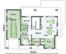 Проект классического двухэтажного дома с современными деталями