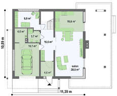 Проект простого двухэтажного дома площадью 187 кв.м.