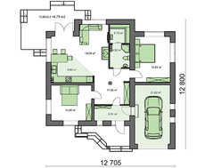 Проект коттеджа с кирпичным фасадом и сауной