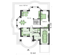 Классический красивый коттедж с интересным балконом