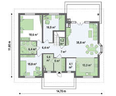 Проект просторного классического дома с мансардой