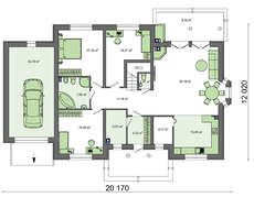 Проект большого загородного коттеджа с гаражом и мансардой