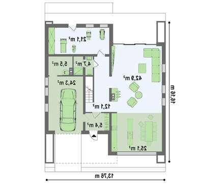 Проект современного двухэтажного дома с гаражом