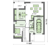 Проект модного двухэтажного дома хай тек