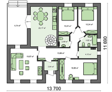 Оригинальный дом с мансардой в стиле шале