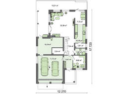 Проект просторного коттеджа с террасой над гаражом