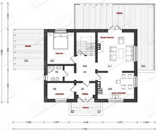 Проект уютного дома с мансардой и с просторной террасой