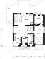 Проект дома с мансардой и балконом над входом