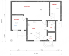 Проект коттеджа с мансардой и большими балконами