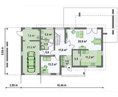 Проект двухэтажного загородного дома с большой террасой