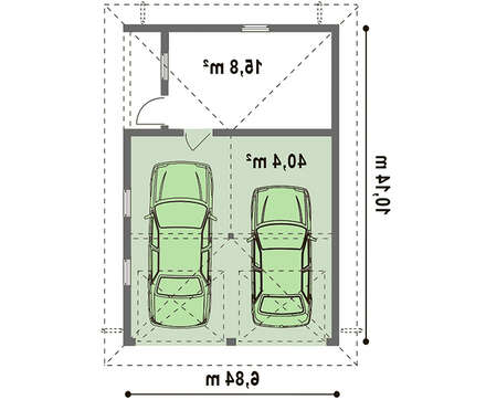 Проект одноэтажного гаража для двух машин