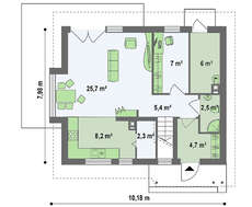 Проект компактного дачного дома для небольшого участка