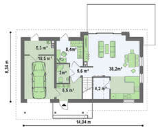 Проект увеличенного дома по типу 4M220
