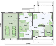 Проект современного дачного дома по типу 4M272 с гаражом