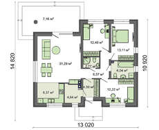 Проект дома по типу 4M314 с увеличенной гостиной