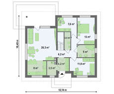 Проект дома по типу 4M314 с жилой мансардой