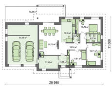 Комфортный дом с гаражом на две машины по типу 4M334
