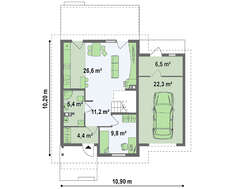 Версия проекта 4M406 с гаражом на одну машину