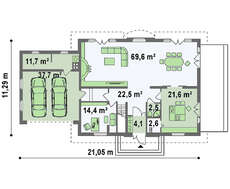 Проект комфортного особняка с просторной мансардой