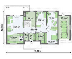 Дом с жилой мансардой и гаражом по версии проекта 4M538