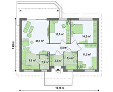 Проект маленького дома площадью 82 кв.м.
