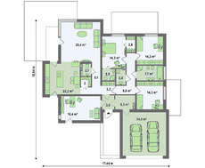 Версия проекта 4M588 в стиле хай тек с фронтальным гаражом на две машины