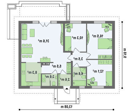 Проект классического дома площадью 100 кв.м.