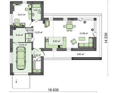 Оригинальный дом Т-образной формы в современном стиле
