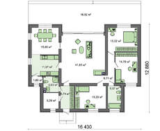 Проект современного дома с просторной гостиной