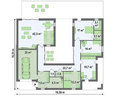 Современный дом с внутренним удобным двориком