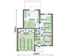 Проект современного дома с двумя кухнями